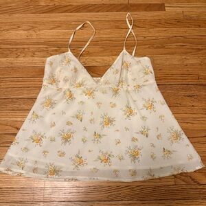 Vintage 90s Polo Ralph Lauren Floral Silk Blend Tank Small